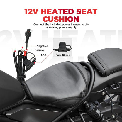 KEMITOUR 12V Almofada de Assento Aquecida para Motocicleta Universal Para ATV Raptor 700 Para R1200GS F800GS MT07 MT09 Capa de Assento Aquecedora de Inverno