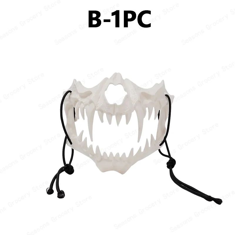 Halloween Half Face Mask Popular Dragon God Fierce Tiger Night Dog Man Wolf Costume Skull Performance Mask Mask Deadpool Terror