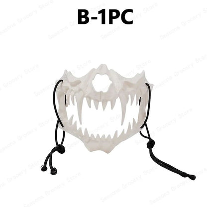 Halloween Half Face Mask Popular Dragon God Fierce Tiger Night Dog Man Wolf Costume Skull Performance Mask Mask Deadpool Terror