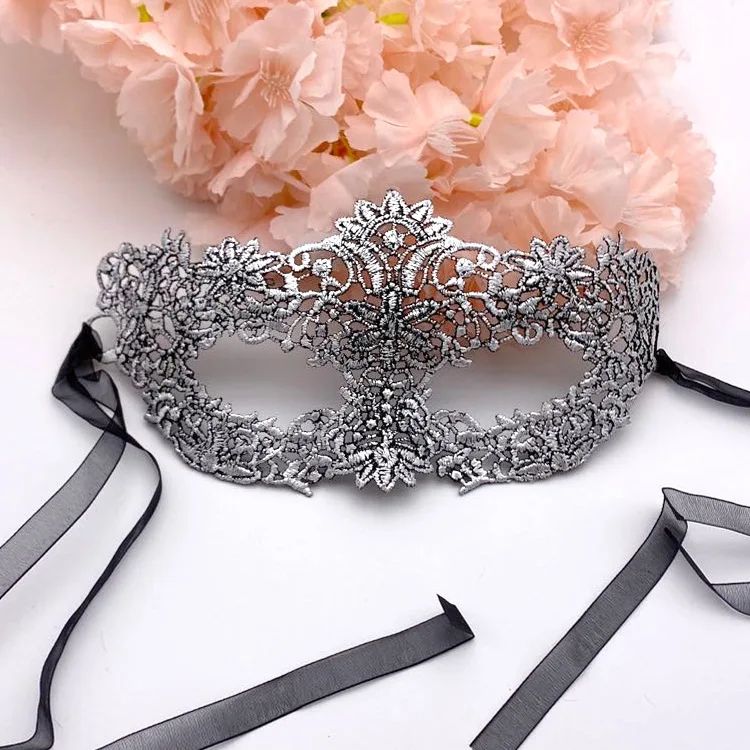 Gold and Silver Lace and Diamond Mask Eye Mask Masquerade Adult Male and Female Party Mask Sensual Women's Half Face
