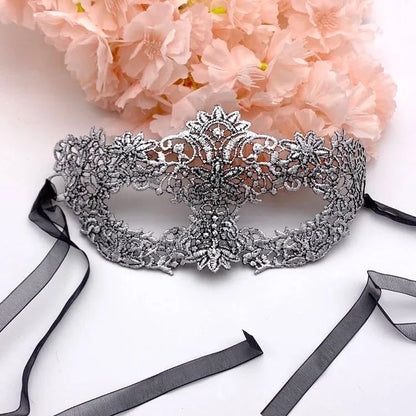 Gold and Silver Lace and Diamond Mask Eye Mask Masquerade Adult Male and Female Party Mask Sensual Women's Half Face