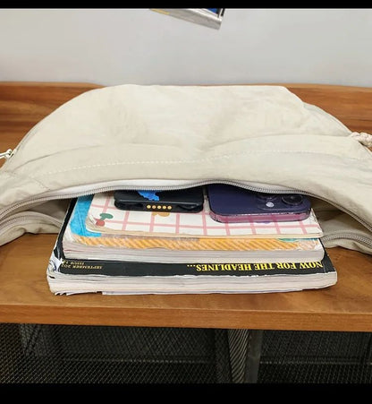 Trendy Women's Soft Cloth Shoulder Bag Solid Color Student Casual Style Big Handbags Crossbody Bags for Women Shoulder Hobos Bag