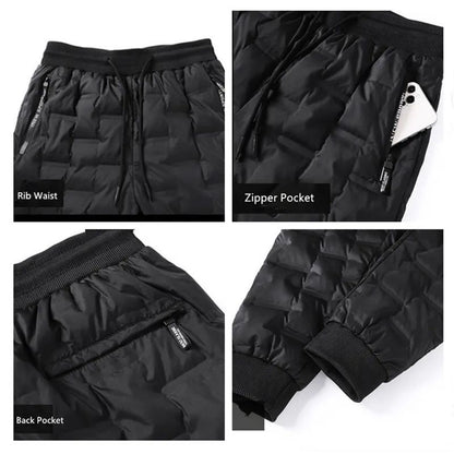 Calças Masculinas de Pena de Pato para Exterior, Acolchoadas, Inverno, 8GG, 7GG, 6GG, Jogger, Quente, Impermeável, Térmica, Tamanhos Grandes, Roupas Resistentes ao Frio