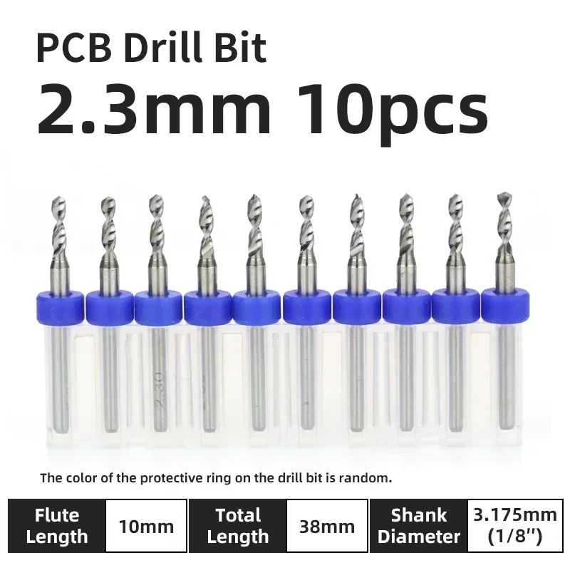 Broca PCB 10pcs Conjunto de Brocas Micro Diâmetro de Aço Tungstênio 1/8" Cabo Fixo Mini Broca CNC 0.1-3.175mm