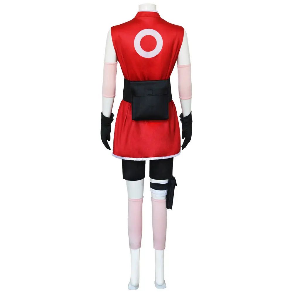 Haruno Sakura Cosplay Anime Costume Women Girls Skirt Outfit Unisex Ninja Cartoon Halloween Carnival Costume