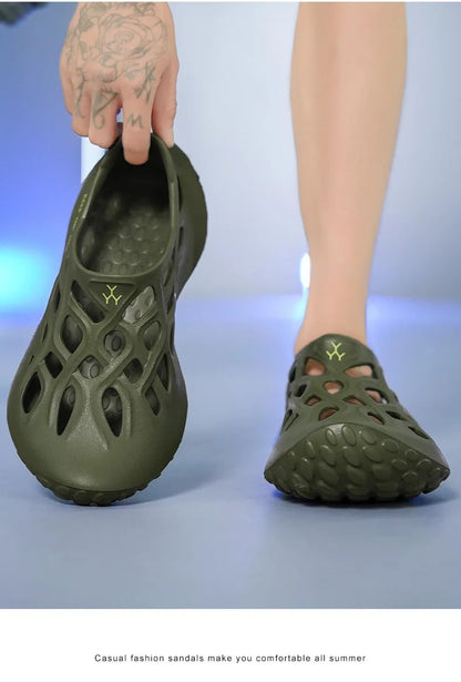 Summer Men Sandals Light EVA Men's Casual Shoes Hole Shoes Clogs Lovers Home Garden Outdoor Male Beach Flat Slippers Big Size