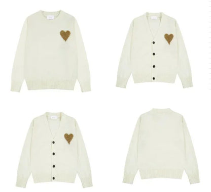 2025 A Letter Autumn/Winter Heart Embroidered Pullover Men's Sweatshirt Loose Casual Pullover Women's And Men's Fashion Clothing