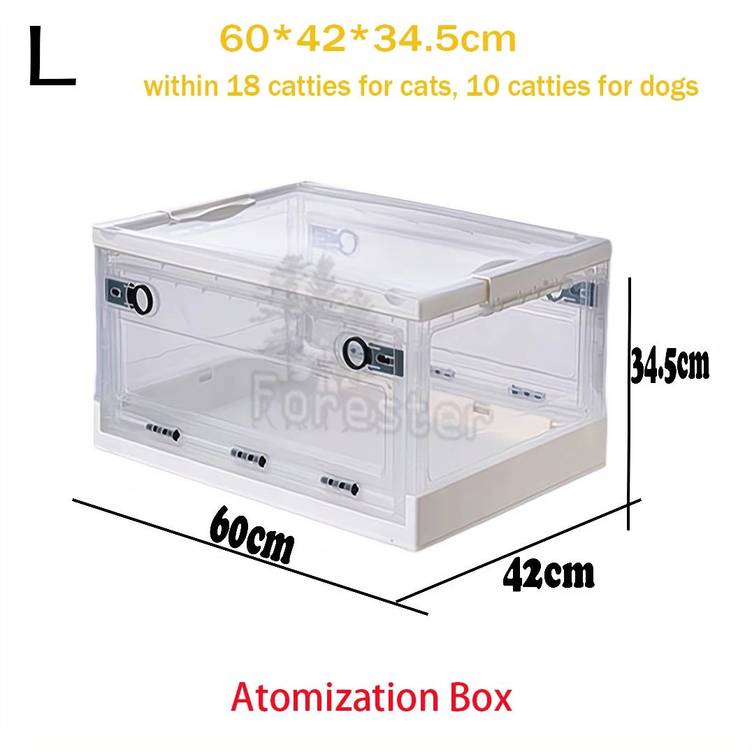 Caixa de Atomização para Pets, Sala de Oxigênio Dobrável, Fácil de Transportar, Caixa de Nebulização Veterinária, Gaiola de Oxigênio para Caixa de Atomização Veterinária