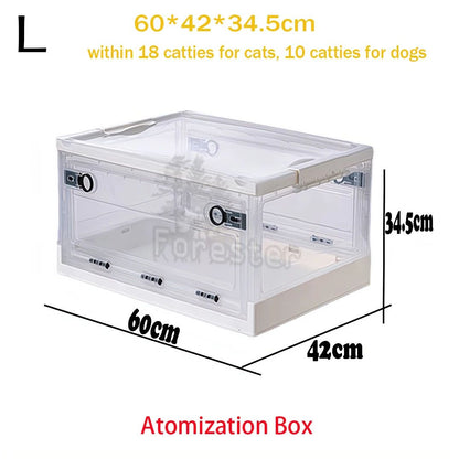 Caixa de Atomização para Pets, Sala de Oxigênio Dobrável, Fácil de Transportar, Caixa de Nebulização Veterinária, Gaiola de Oxigênio para Caixa de Atomização Veterinária