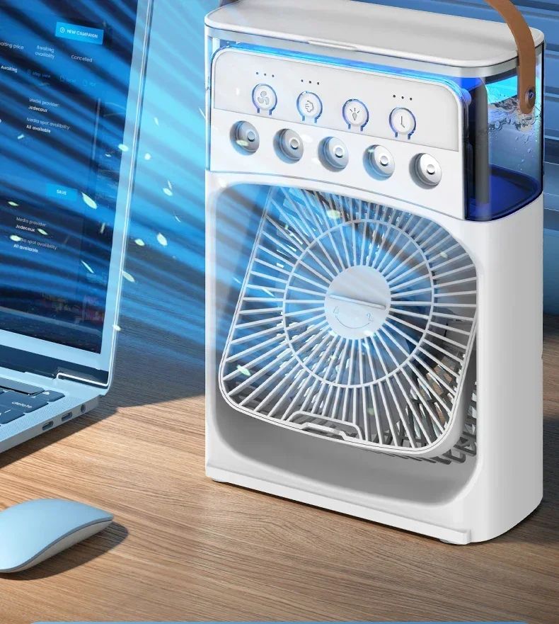 Portable 3 in 1 Mini Ac Air Cooler Fan for Home Products Conditioner Household Small Night LED Humidifier Lights Camping Room