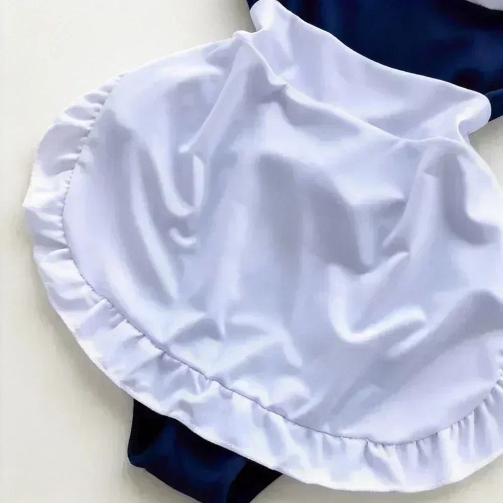 Bunny Complete Maid Cosplay Costume Set Ruffle Cosplay Vacation Halloween Outfit Halter Dress Set Outfit Costume Play Occasions