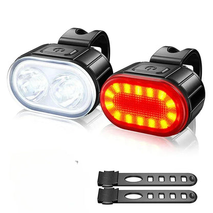 Rechargeable Bike Bicycle Front Lights 9 LED MTB Road Bike Headlight Tail Warning Lamp Waterproof Flashlight Cycling Accessories