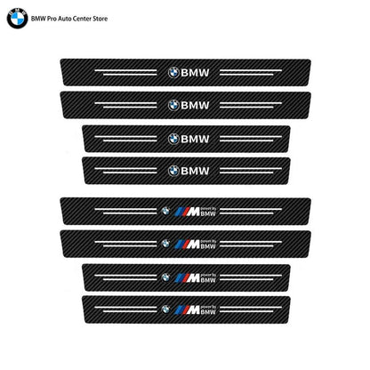 Car Door Automobile Scraper Protection Universal Pedal Protection Sticker Carbon Fiber Grain Automobile Threshold Strip For BMW