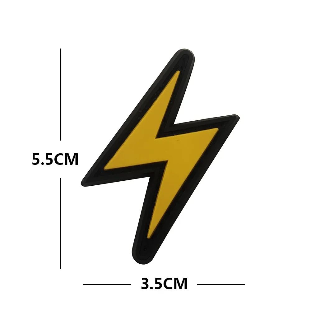 3D PVC Hook and Loop Patches Lightning Glow Armband Sticker Night Recognition Emblem Morale Badge Backpack Hat Military Patch