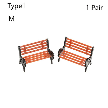 1SET Doll House Miniature Bench Stools White Chair Cute Fairy Garden Gnome Moss Terrarium Bonsai DIY Craft Home Decoration