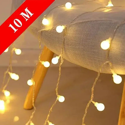 10/20/40/80/100LED Small White Ball String Lights USB/ Battery-powered Wreath Bedroom Wedding Camping Tent Christmas Decoration