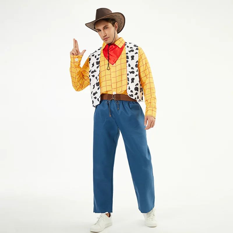 2026New Halloween Woody Costume Family Matching Outfits Couple Cosplay Woody Sheriff Clothes Carnival Sheriff Cowboy Fancy Dress