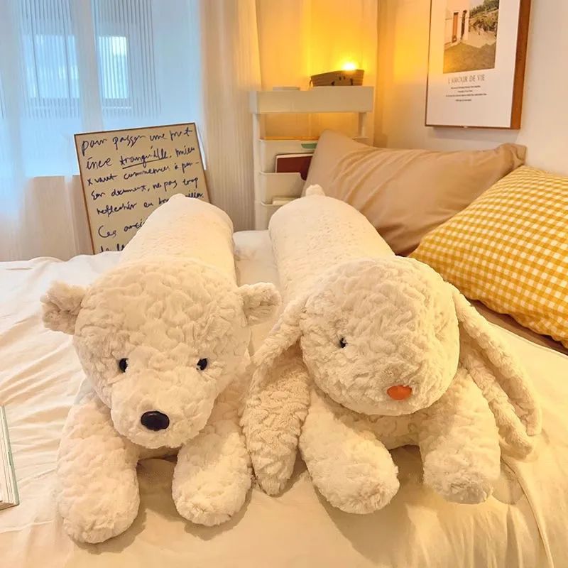 Large Rabbit Body Pillow Long Bear Cute Stuffed Animal Rabbit Sleeping Cushion Decorative Body Pillow Chair Back Cushion Decor