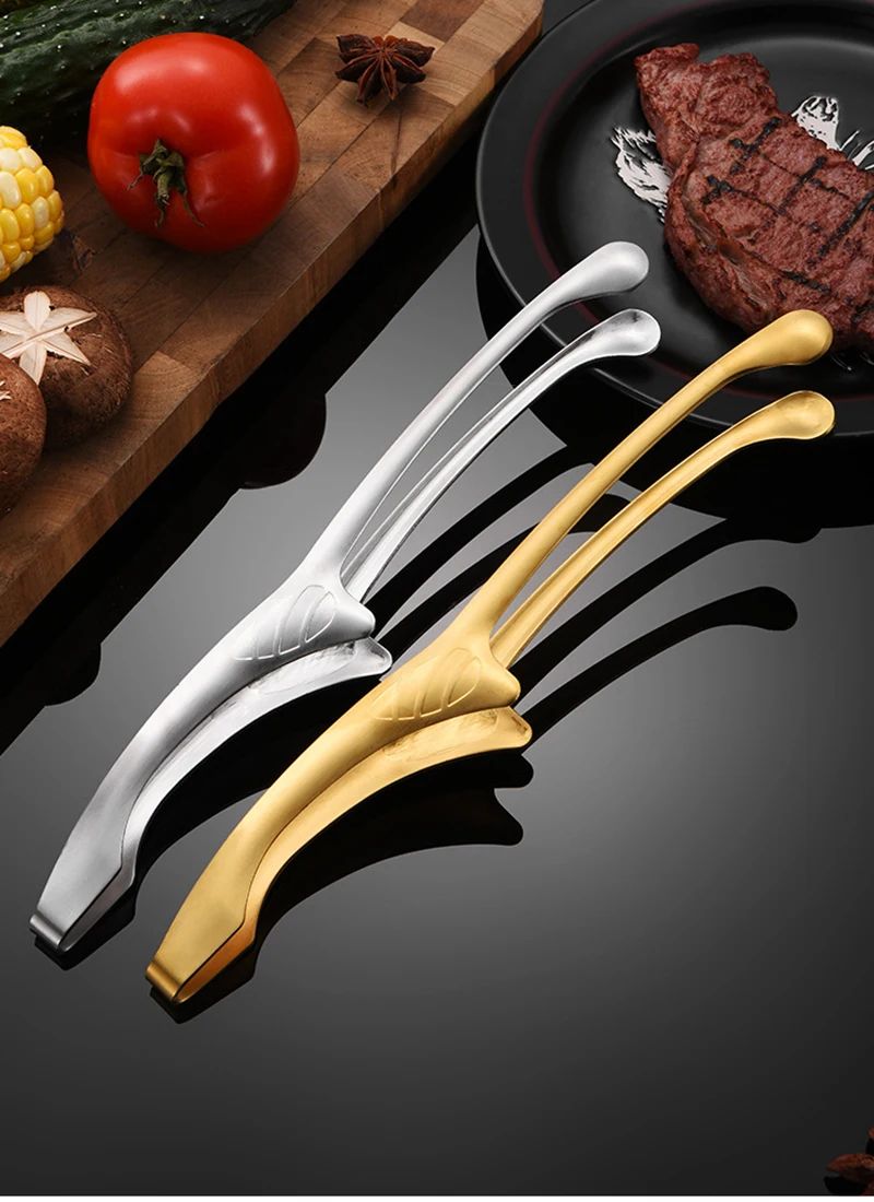 304 Stainless Steel Food Tongs Long Handle Non-slip Barbecue Tongs Steak Tongs Kitchen Cooking Tools Kitchen Accessories
