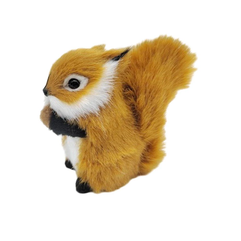 Simulation Squirrel Animal Figurines Christmas Artificial Squirrel Ornament Christmas New Year Party Desktop Decoration