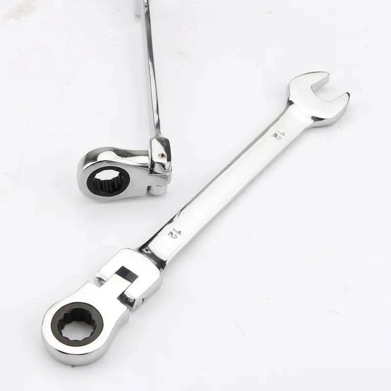 Chave Catraca Combinada, com Cabeça Flexível, Ferramenta de Catraca Dupla Função, Conjunto Combinado de Catracas com Abertura Flexível de 180 Graus