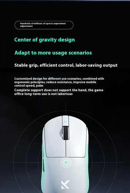 Mouse sem fio MCHOSE A7 Pro Ultra Tri-Mode para jogos E-sports PAW3950 Leve 42000dpi 8K Baixa Latência Ergonômico 500mAh