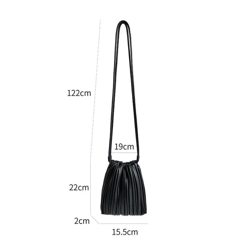 Summer Fashion New Crossbody Bag Women's PU Single Shoulder Mini Bag Luxury Versatile Pleated Casual Small Square Bag Handbags