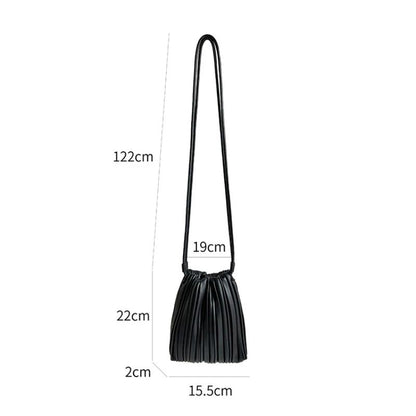 Summer Fashion New Crossbody Bag Women's PU Single Shoulder Mini Bag Luxury Versatile Pleated Casual Small Square Bag Handbags