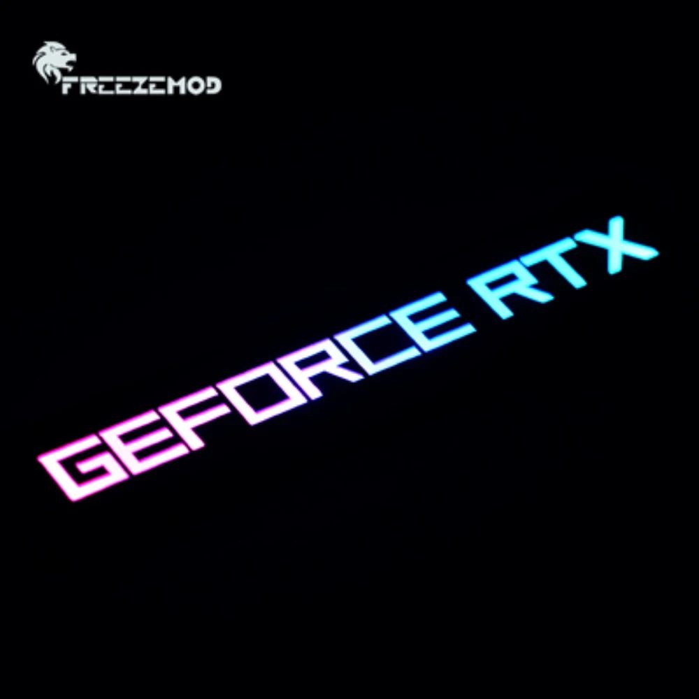 Painel Lateral FREEZEMOD Mini VGA com Luz 5V 3PIN A-RGB Placa Gráfica Luminosa Placa de Identificação Painel de Luz Decorativo para Gabinete PC AURA SYNC