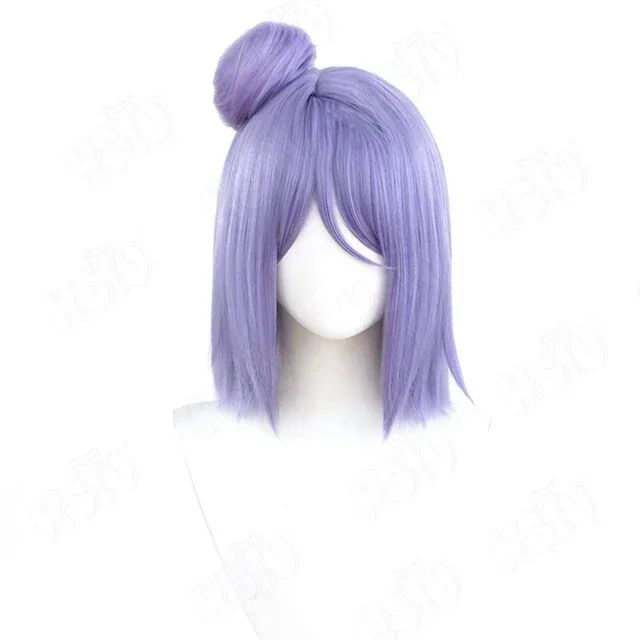 Perruque de Cosplay Konan HSIU, cheveux synthétiques courts violets de 40CM, résistants à la chaleur + bonnet de perruque