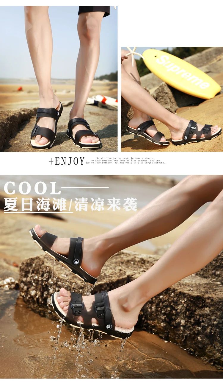 Summer Sandals Men Slippers Outdoor Beach Casual Shoes Zapatos De Hombre Indoor Durable Anti Slip Peep Toe New