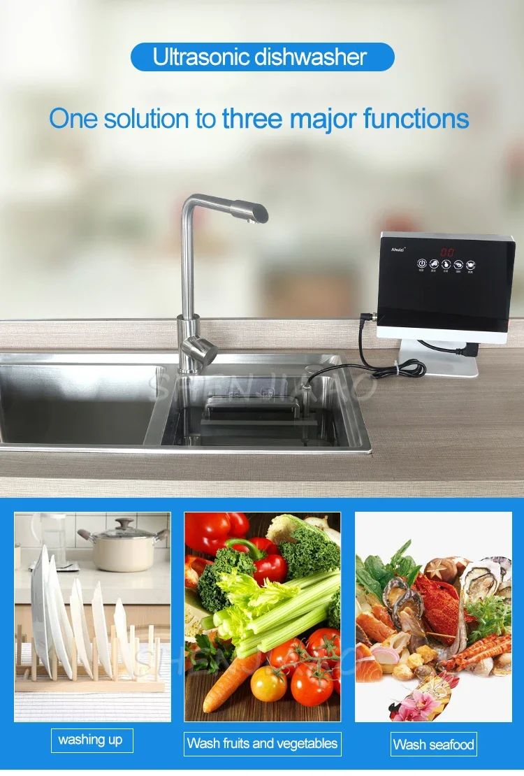 Ultrasonic Dishwasher Automatic Household Portable Sink Dishwasher Small Free-standing Installation-free Kitchen 110V/220V