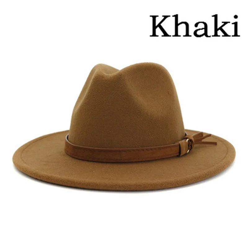 Fashionable Jazz Hats Autumn And Winter British Retro Top Hats Trendy Men's And Women's Woolen Hats Wide Brimmed Jazz Hats