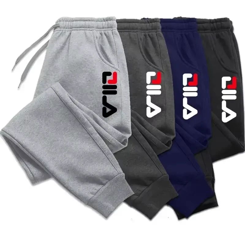 Autumn and winter men's and women's jogging pants, casual pants, wool sports pants, exercise running, gym fitness lace-up sports
