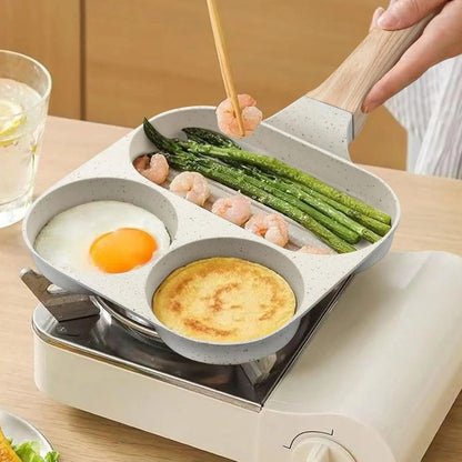 Egg Pans Small Frying Pan Nonstick for Eggs 3Section,Omelette Pan Egg Frying Pan Suitable for Pancake,Hamburger,Sandwiches