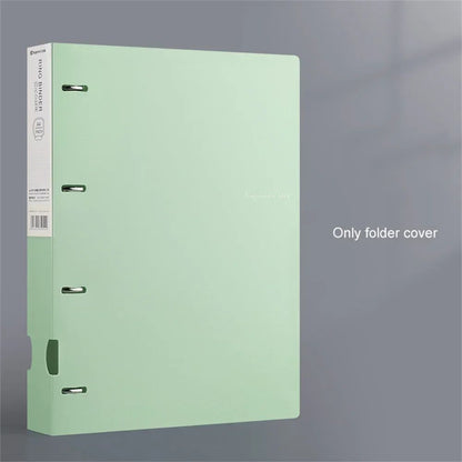 A4 File Folders Display Book 4 Hole Binder Folders Morandi Color Waterproof Document Ring Binder Folder Office School Supplies