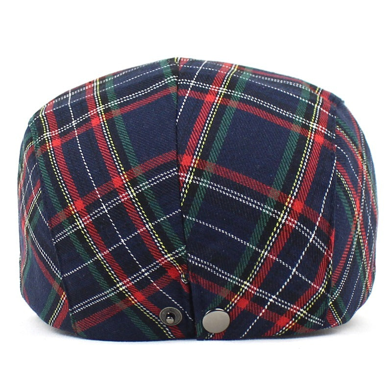 Beret British Plaid Peaked Cap Newsboy Cap Colorful Style Women Men's Forward Hat