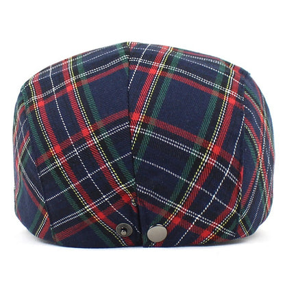 Beret British Plaid Peaked Cap Newsboy Cap Colorful Style Women Men's Forward Hat