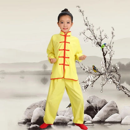 Kids Kung Fu Uniform Men Women Chinese Clothes Children's Sets Performance Boy Set Tai Chi Outfit Girl Wushu Costume Tang Suit