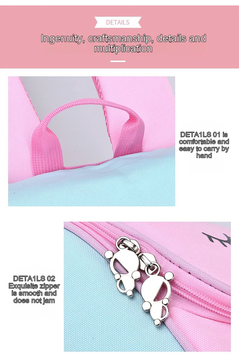Mochila Escolar Feminina de Grande Capacidade Impermeável Estampa de Unicórnio