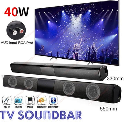 Poderoso Alto-falante Bluetooth Sem Fio para Home Theater Computador TV Carro Soundbar Subwoofer com Graves Fortes Rádio caixa de som