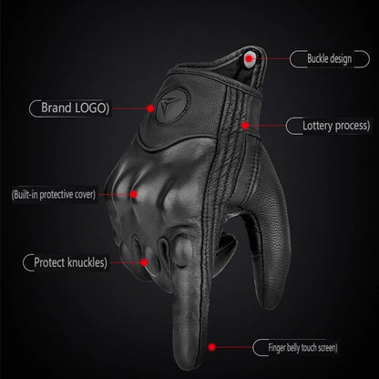 Luvas de Couro para Motociclista Masculinas Femininas 4 Estações Direção Supertech Preto/Branco Luvas de Corrida Motoqueiro Couro Bovino Corrida Moto Cavaleiro