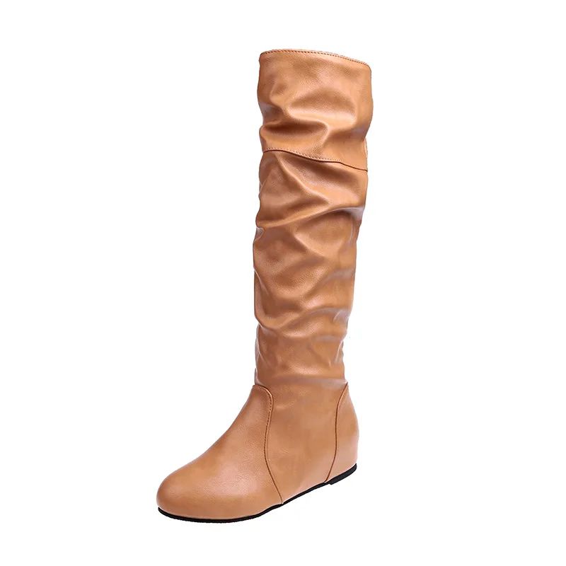 Flat Shoes Spring Autumn Women High Boots Long Western Cowboy Boots Women Footwear Large size 35-43 2024 Mid-Calf Boots Women