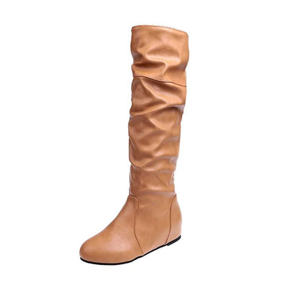 Flat Shoes Spring Autumn Women High Boots Long Western Cowboy Boots Women Footwear Large size 35-43 2024 Mid-Calf Boots Women