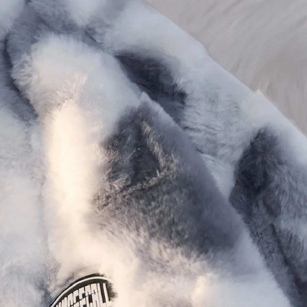 2025 Women's Tie Dye Lamb Fleece Jacket Autumn Winter Zipper Outerwear Warm Plush Harajuku Casual Loose Female Thick Coat