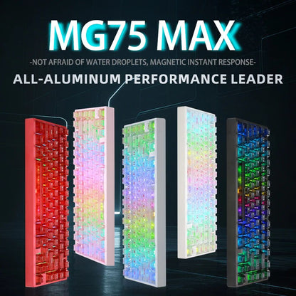Teclado Gamer IROK MG75 PRO MAX 8K com Switch Magnético Acionamento Rápido de 0,005mm RT Teclado Mecânico com Hot Swap/SOCD/À Prova D'Água