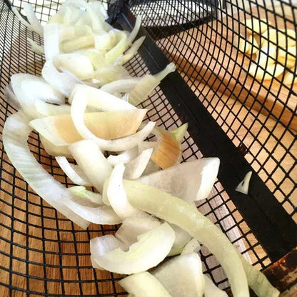 High - Quality Circular Stainless Steel Rolling BBQ Basket - Sturdy Wire Mesh Cylinder - Ideal for Outdoor Camping Barbecuing