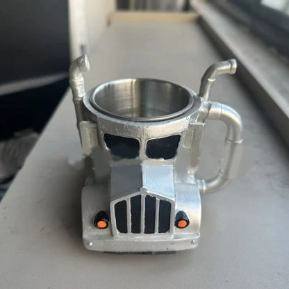 Caneca de café de resina em formato de caminhão semi-reboque 350ml Caneca decorativa para uso na cozinha e escritório Ornamento de mesa 87HA