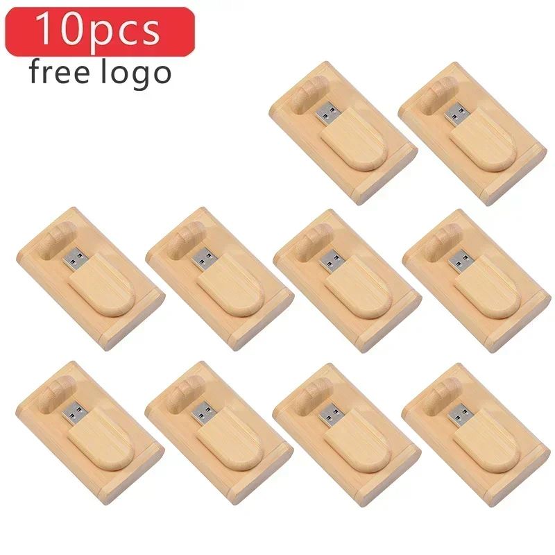JASTER 10 unidades/lote (LOGOTIPO personalizável) Pen Drive USB 2.0 de Madeira 4GB 8GB 16GB 32GB 64GB 128GB Memory Stick Presente de Casamento