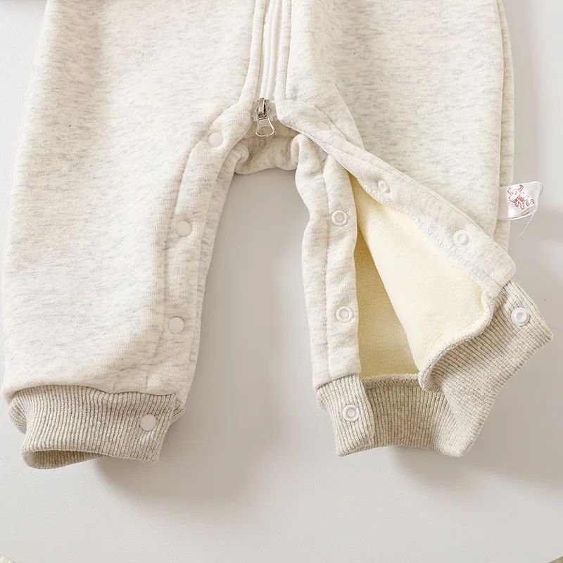 2024 Macacões de Bebê Outono Inverno Forro Grosso Macacões Meninos Forro de Pelúcia Roupas Infantis Roupa de Menino